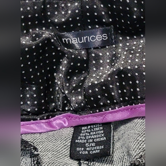 Maurices Linen Wide leg Dress pants. Dark grey, Satiny Belt. Size 5/6 NWOT - Picture 8 of 8